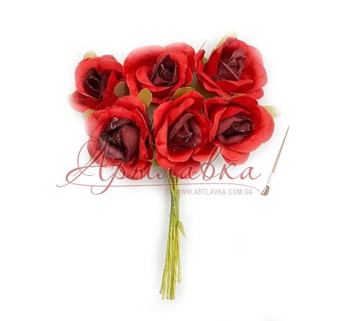 Розочки бумажные, красные