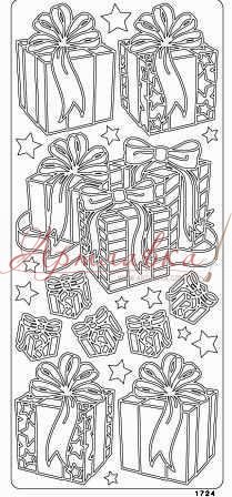 Наклейки контурные С праздником, золото 10*23см