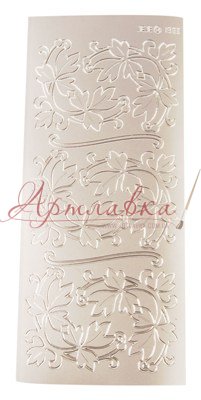 Наклейки контурные Декорации с листьев золотые, 10*23см