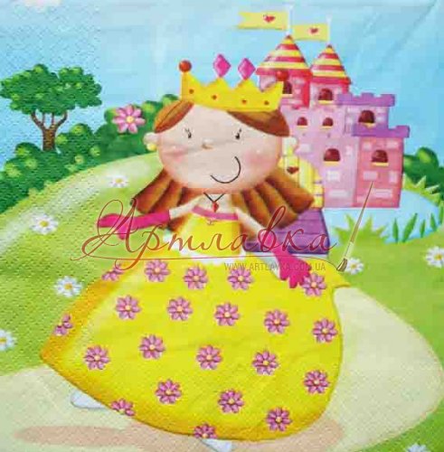 Декупажная салфетка Принцесса и королевство, 33*33см