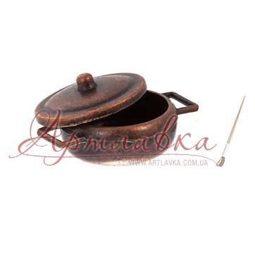 Каструлька із кришкою, чавунна, 2см