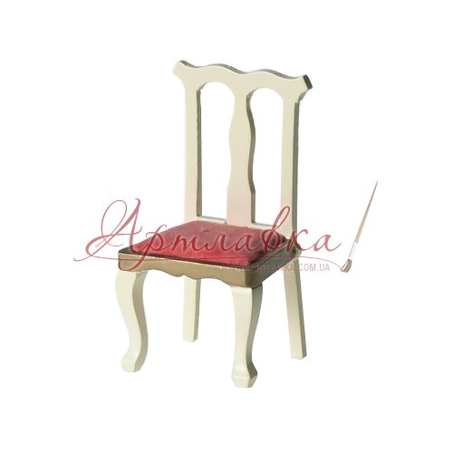 Кремовый стульчик с обивкой, 9*4,7*4 см