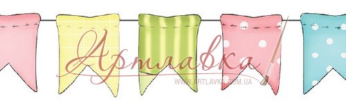 Скотч бумажный Флажки 15мм*8м