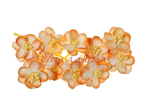 Цветы вишни из шелковичной бумаги, персиковые, 10 шт/уп
