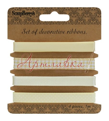 Набір декоративних стрічок Ніжно-жовті, 4х1м