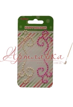 Аплікація із клейових перлин Святкові візерунки, 8х12см