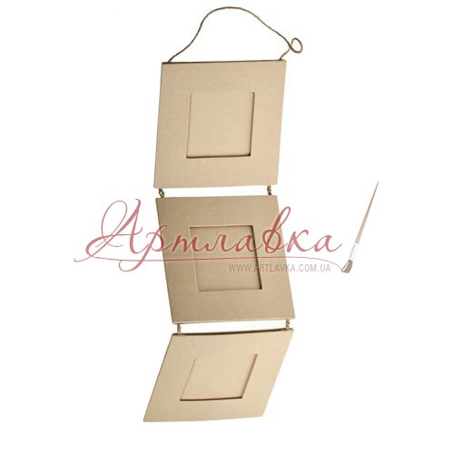 Заготовка из папье-маше Три рамочки для фото, 34х11см