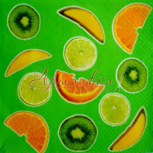 Декупажная салфетка Цитрусовые, 33*33см