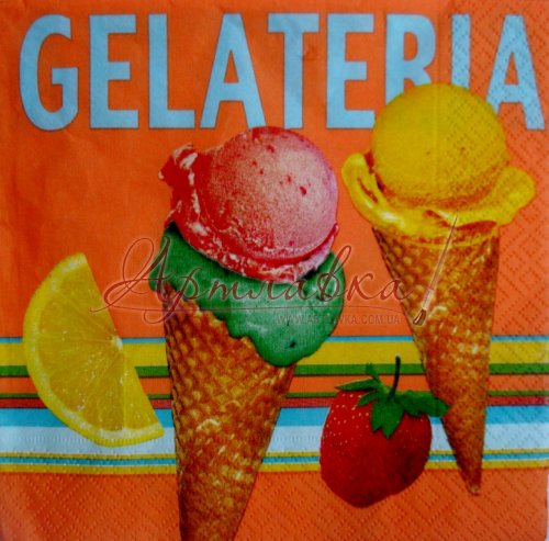 Декупажная салфетка Мороженое, 33*33см
