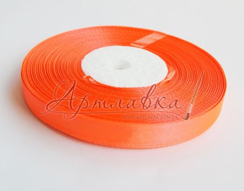 Лента атласная Оранжевая, 1см*1м